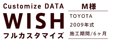 Customize DATA WISH フルカスタマイズ M様 TOYOTA WISH 2009年式 施工期間/6ヶ月